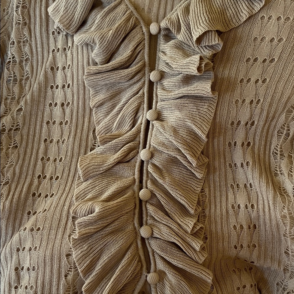 WeWoreWhat Cream Ruffled Cardigan - Picture 5 of 5